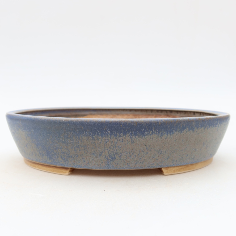 Ceramiczna miska do bonsai 21 x 19 x 4,5 cm, kolor niebieski