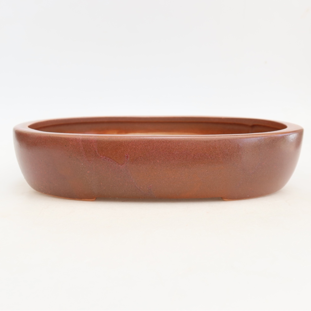 Ceramiczna miska do bonsai 27 x 21 x 5,5 cm, kolor bordowy