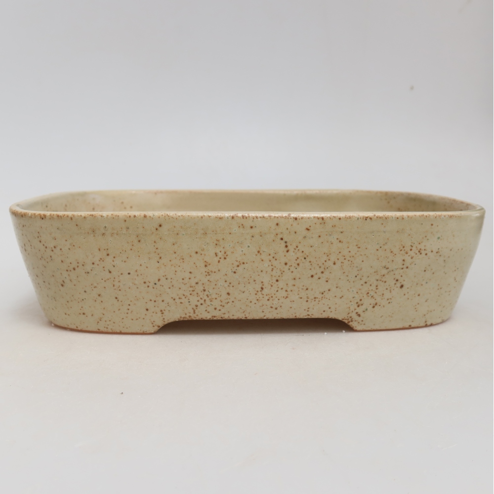 Ceramiczna miska do bonsai 23 x 18 x 5,5 cm, kolor beżowy