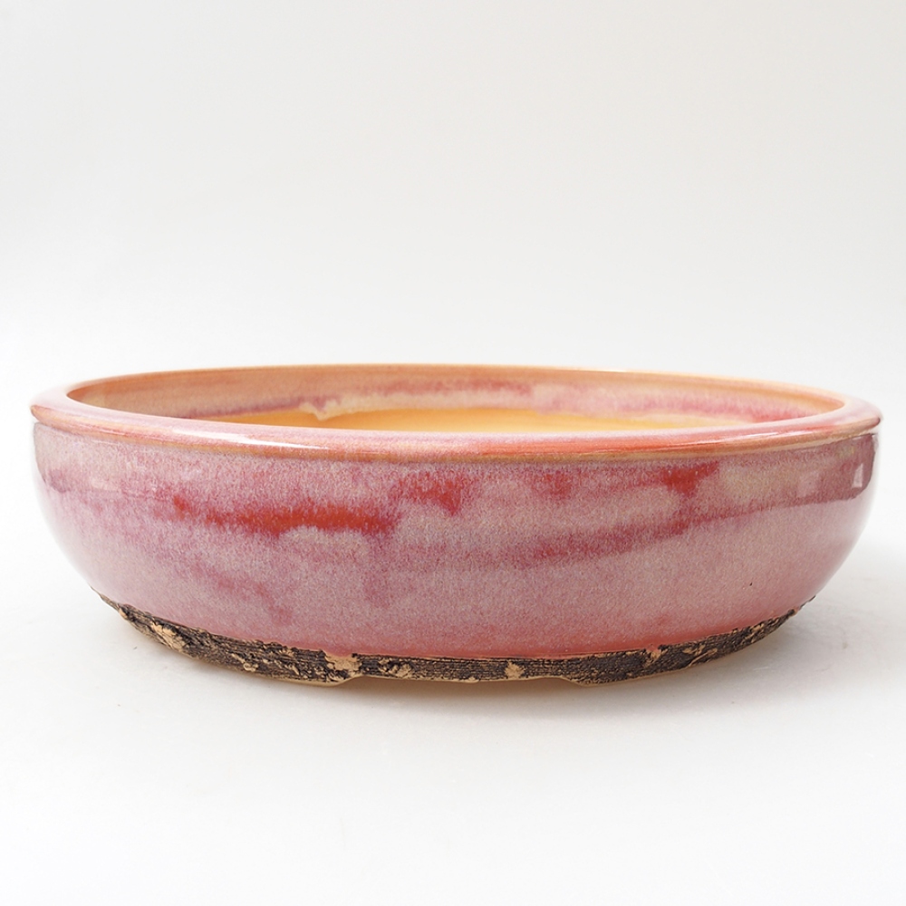 Ceramiczna miska bonsai 27 x 27 x 6,5 cm, kolor różowy