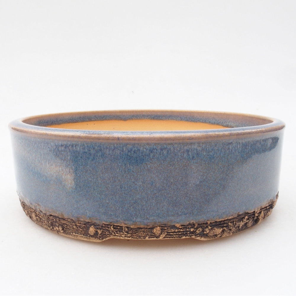 Ceramiczna miska bonsai 17 x 17 x 5,5 cm, niebieska