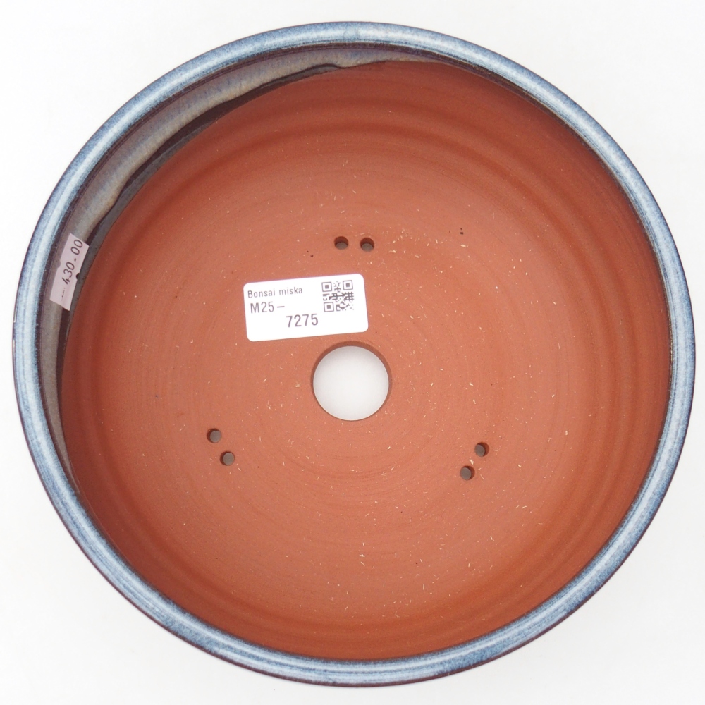 Ceramiczna miska na bonsai 19 x 19 x 7 cm, kolor niebieski