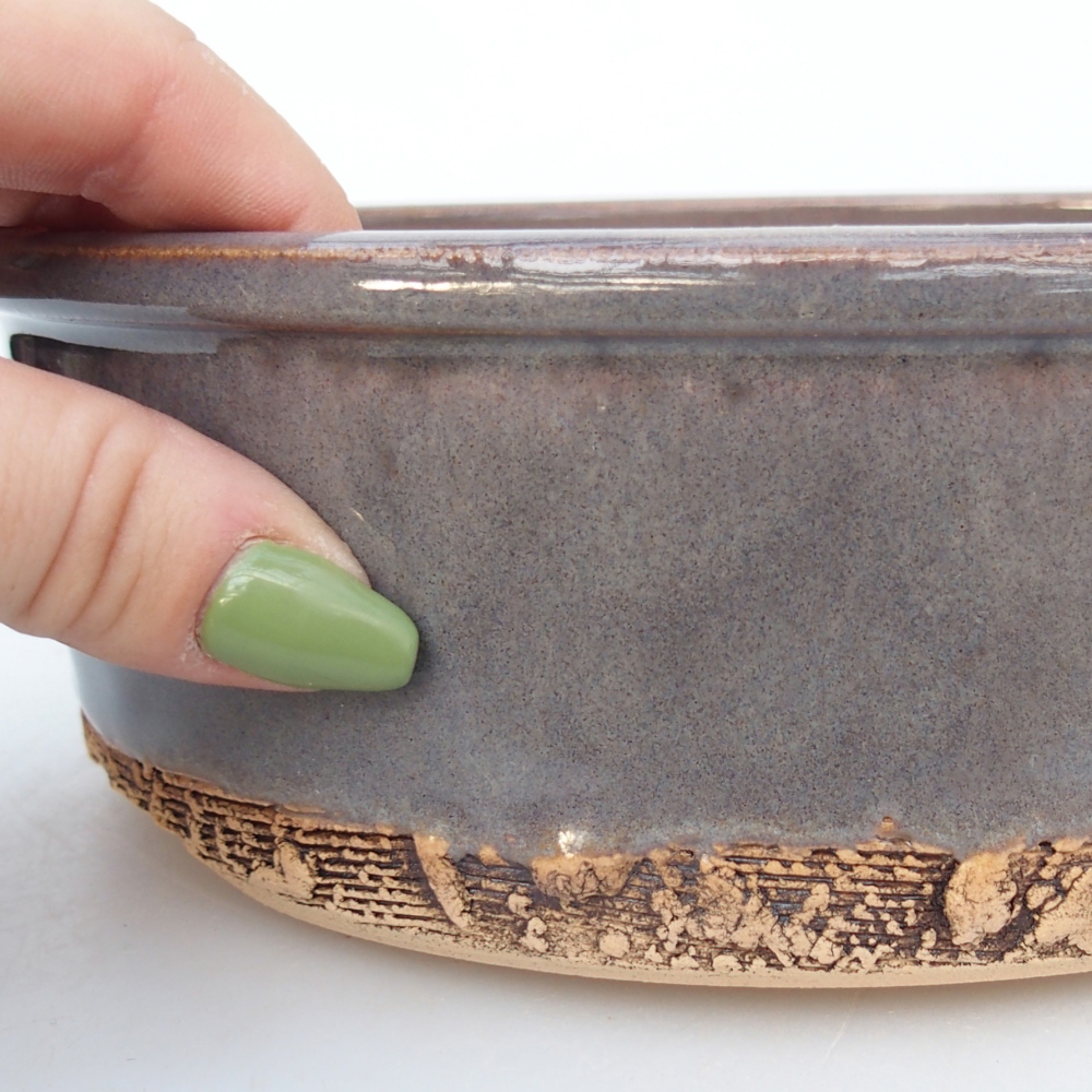 Ceramiczna miska do bonsai 19 x 19 x 6,5 cm, szara