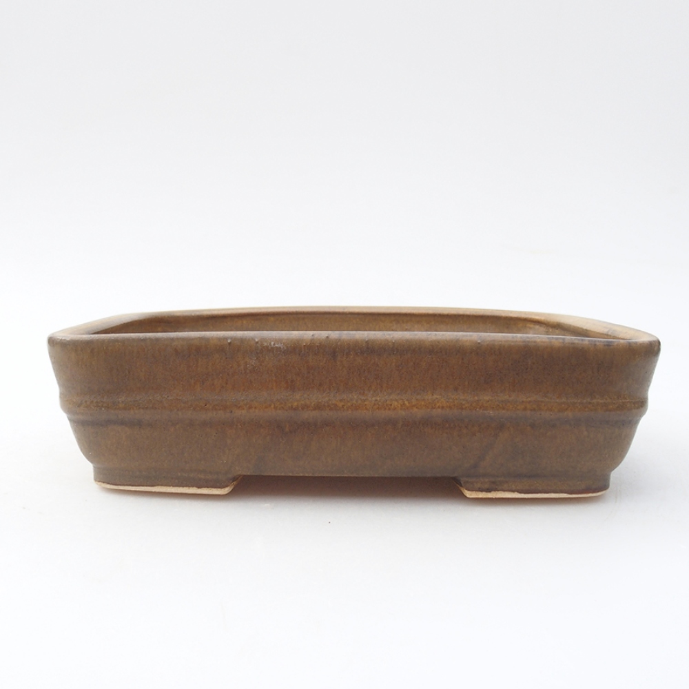 Ceramiczna miska do bonsai 17,5 x 14 x 4,5 cm, kolor brązowy