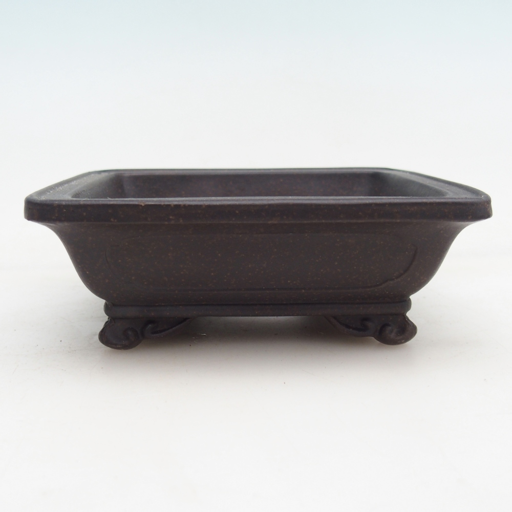 Ceramiczna miska do bonsai 12 x 11 x 4,5 cm, kolor brązowo-ochrowy