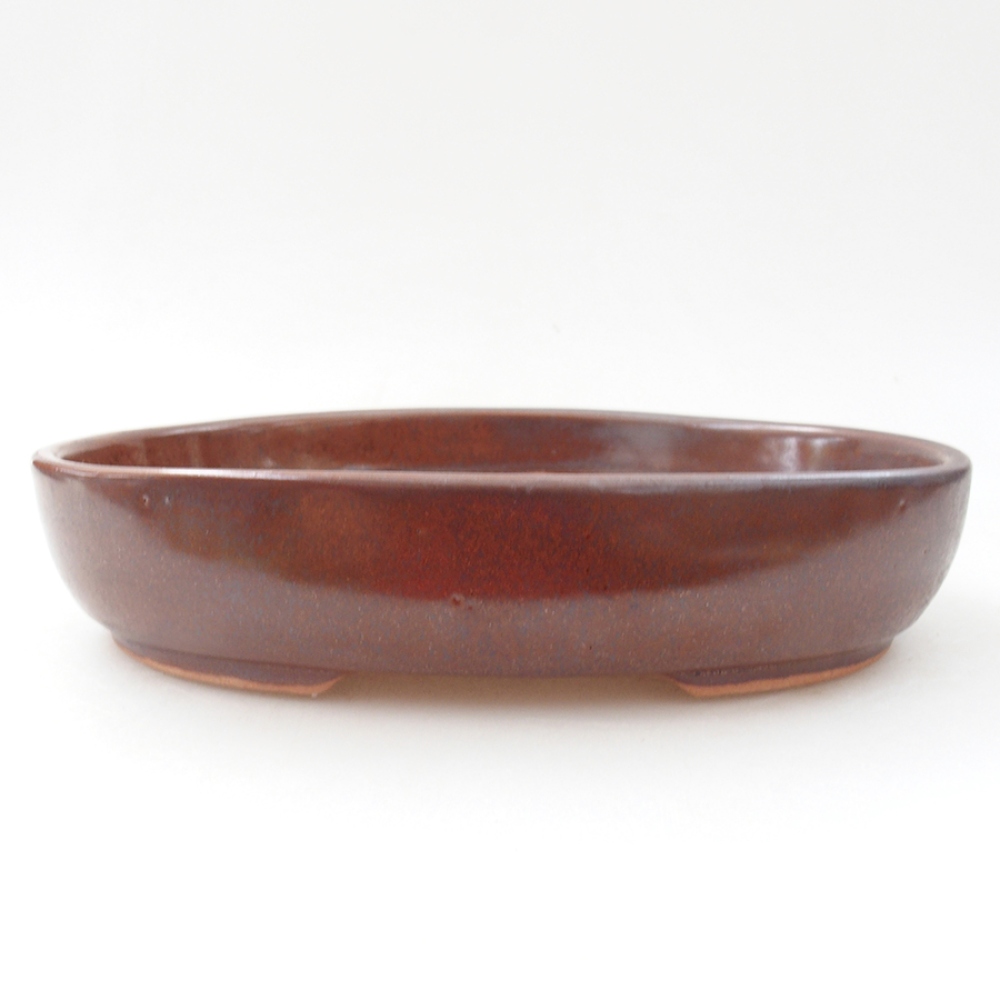Ceramiczna miska bonsai 21 x 15 x 4,5 cm, kolor brązowy