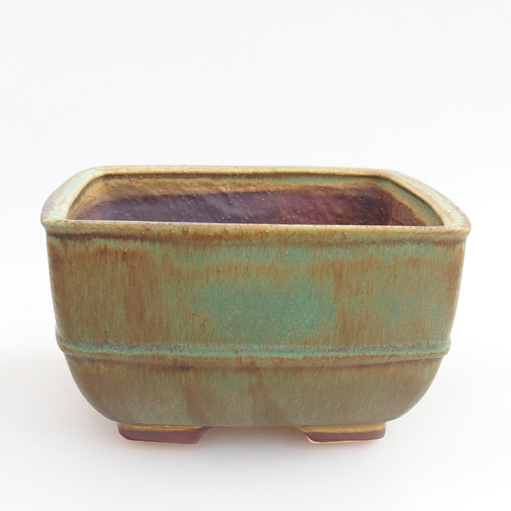 Ceramiczna miska bonsai 16 x 16 x 9 cm, kolor zielony