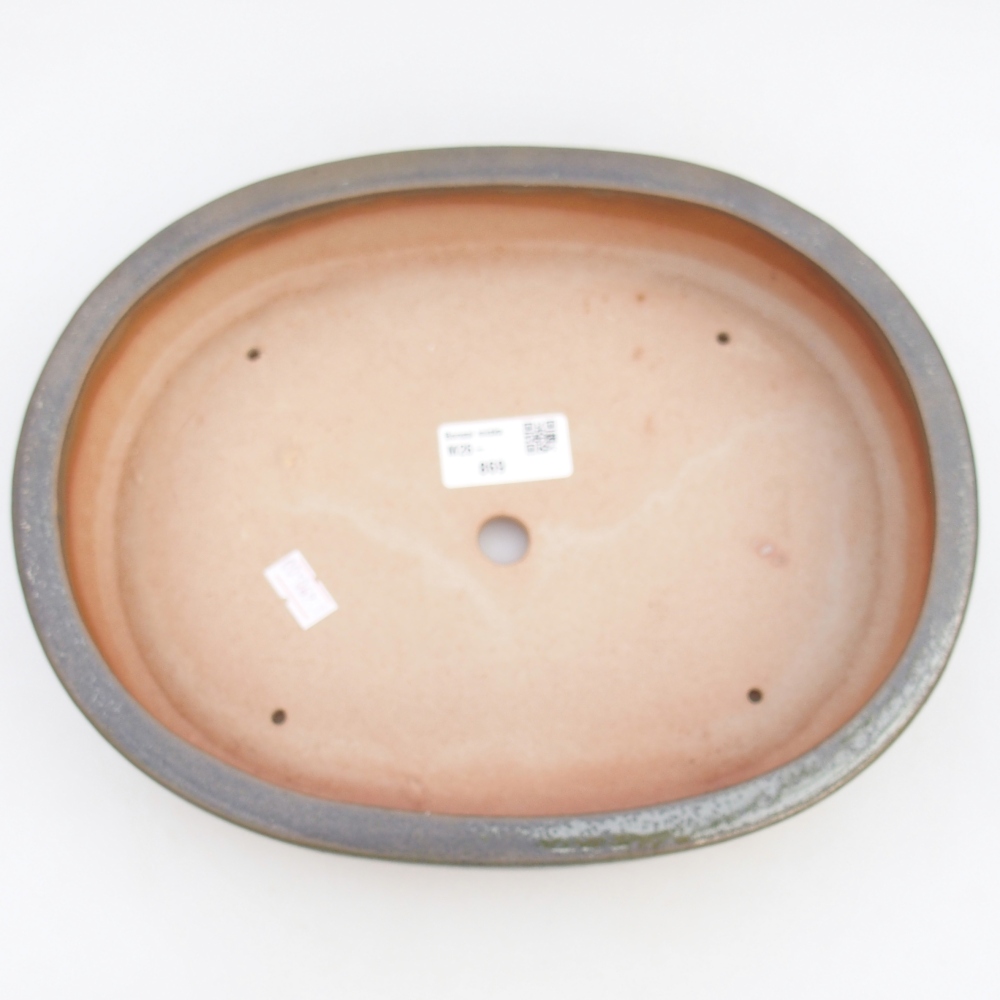 Ceramiczna miska do bonsai 26,5 x 21 x 5 cm, zielono-brązowa