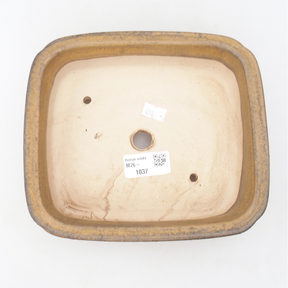 Ceramiczna miska na bonsai 19 x 17 x 6 cm, brązowa