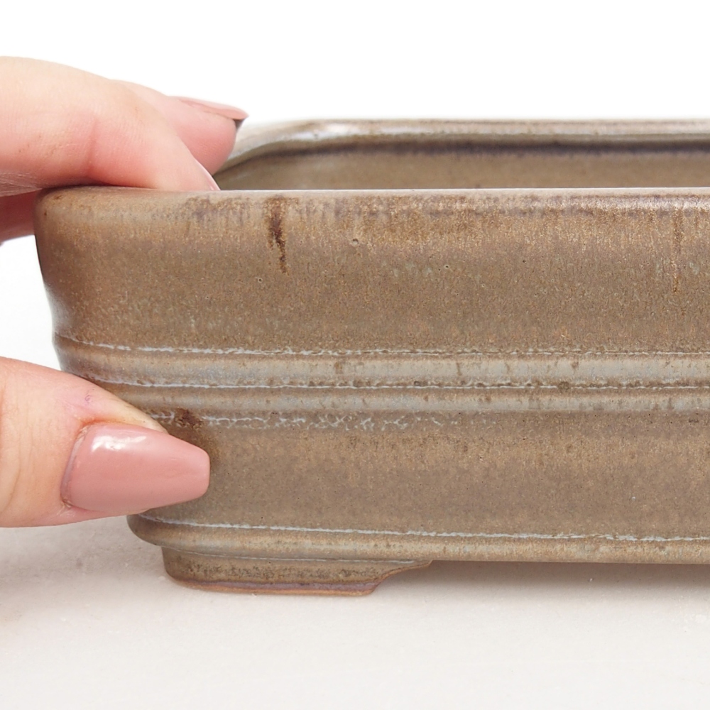 Ceramiczna miska na bonsai 16,5 x 12 x 5,5 cm, niebiesko-szara