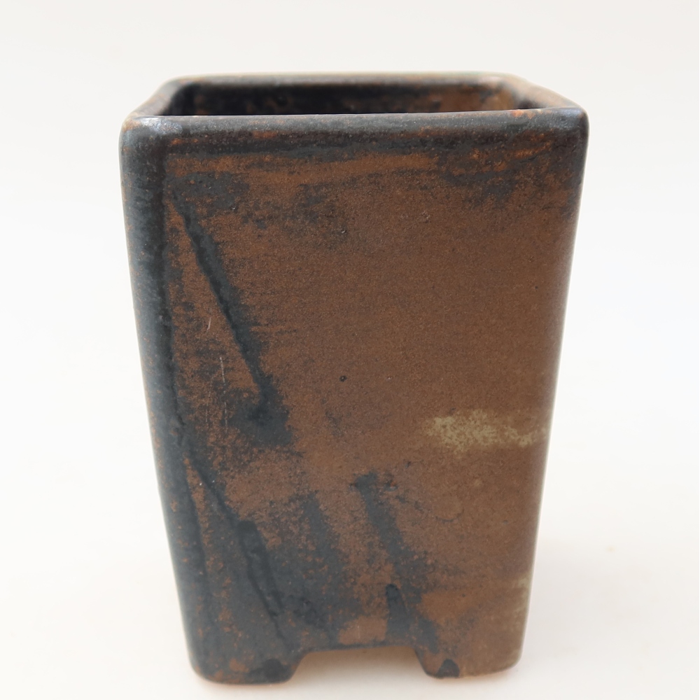 Ceramiczna miska do bonsai 7,5 x 7,5 x 10,5 cm, brązowa