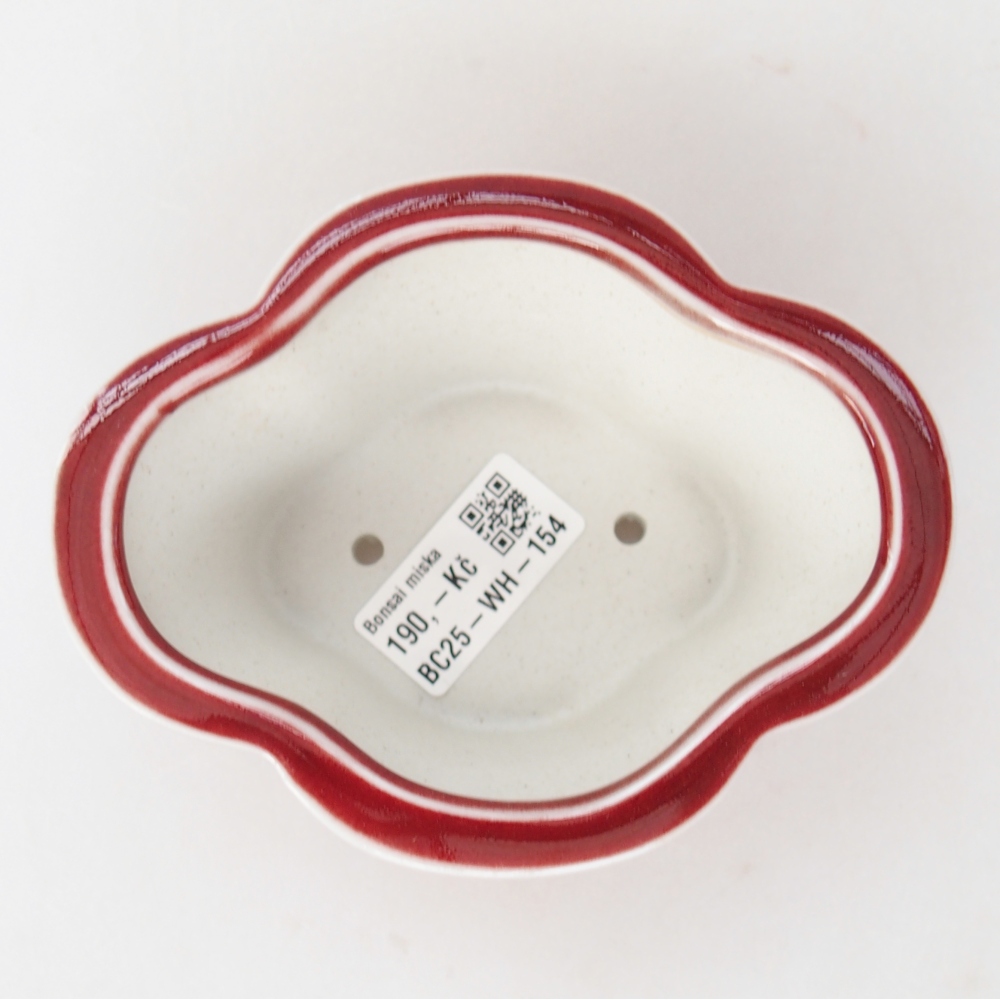 Ceramiczna miska do bonsai 12,5 x 10 x 5,5 cm, kolor czerwony