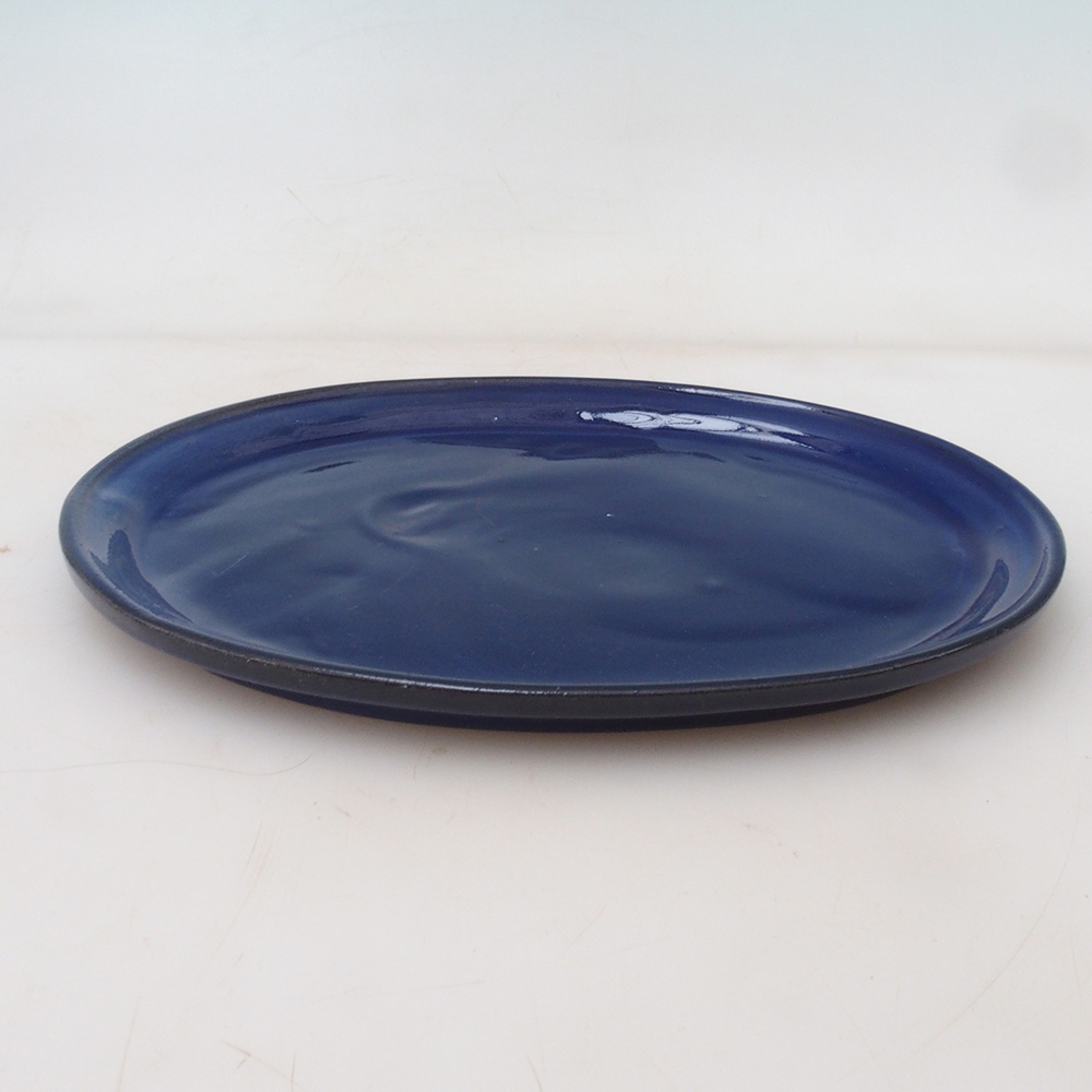 Bonsai bowl owalny M - 22,5 x 18 x 1,5 cm - niebieski