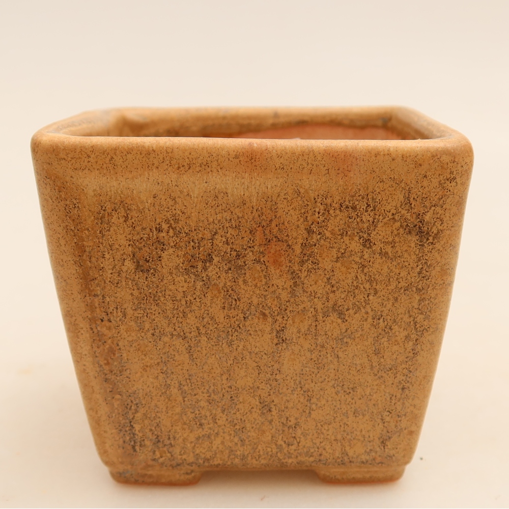 Ceramiczna miska do bonsai 7,5 x 7,5 x 6,5 cm, kolor beżowy
