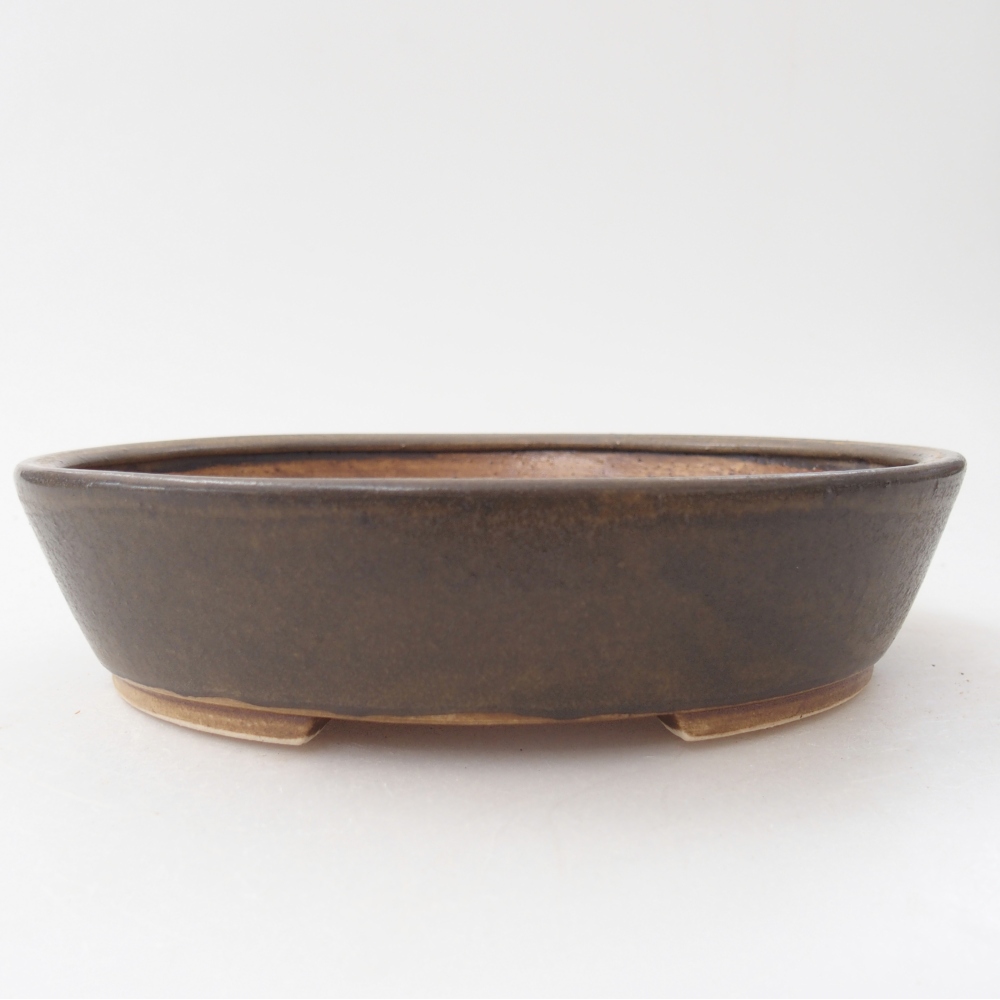 Ceramiczna miska do bonsai 18,5 x 16,5 x 4,5 cm, brązowa