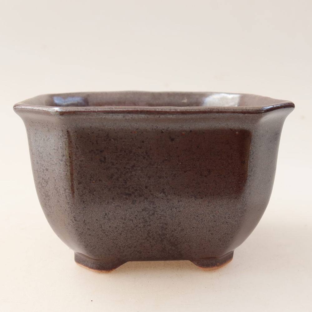 Ceramiczna miska do bonsai 10 x 10 x 6,5 cm, kolor brązowy