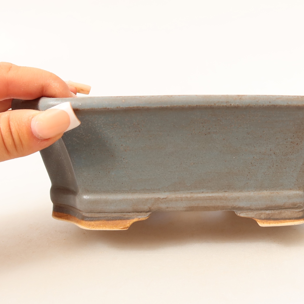 Ceramiczna miska do bonsai 18 x 15 x 6 cm, kolor niebieski