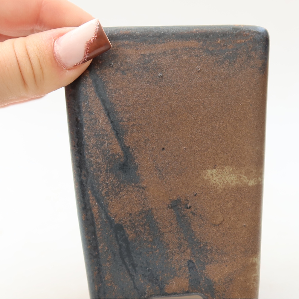 Ceramiczna miska do bonsai 7,5 x 7,5 x 10,5 cm, brązowa