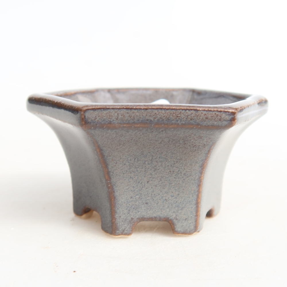 Ceramiczna miseczka do bonsai, 5,5 x 5 x 3 cm, kolor szary