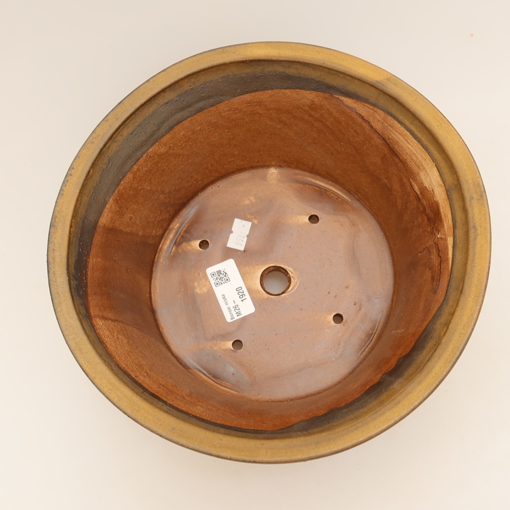 Ceramiczna miska do bonsai 24,5 x 24,5 x 11 cm, kolor brązowy