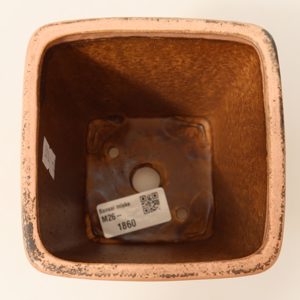 Ceramiczna miska do bonsai 10,5 x 10,5 x 12 cm, kolor różowy