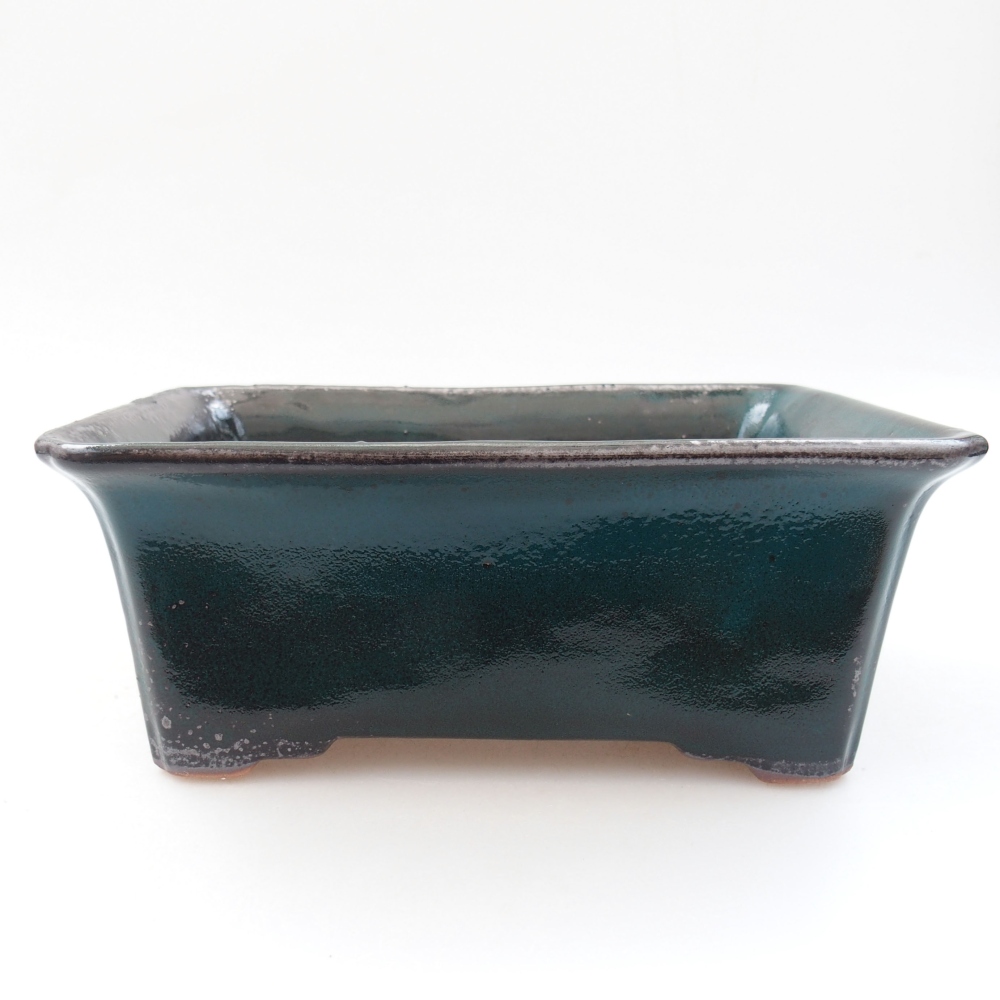 Ceramiczna miska bonsai 18 x 14 x 7,5 cm, kolor zielony