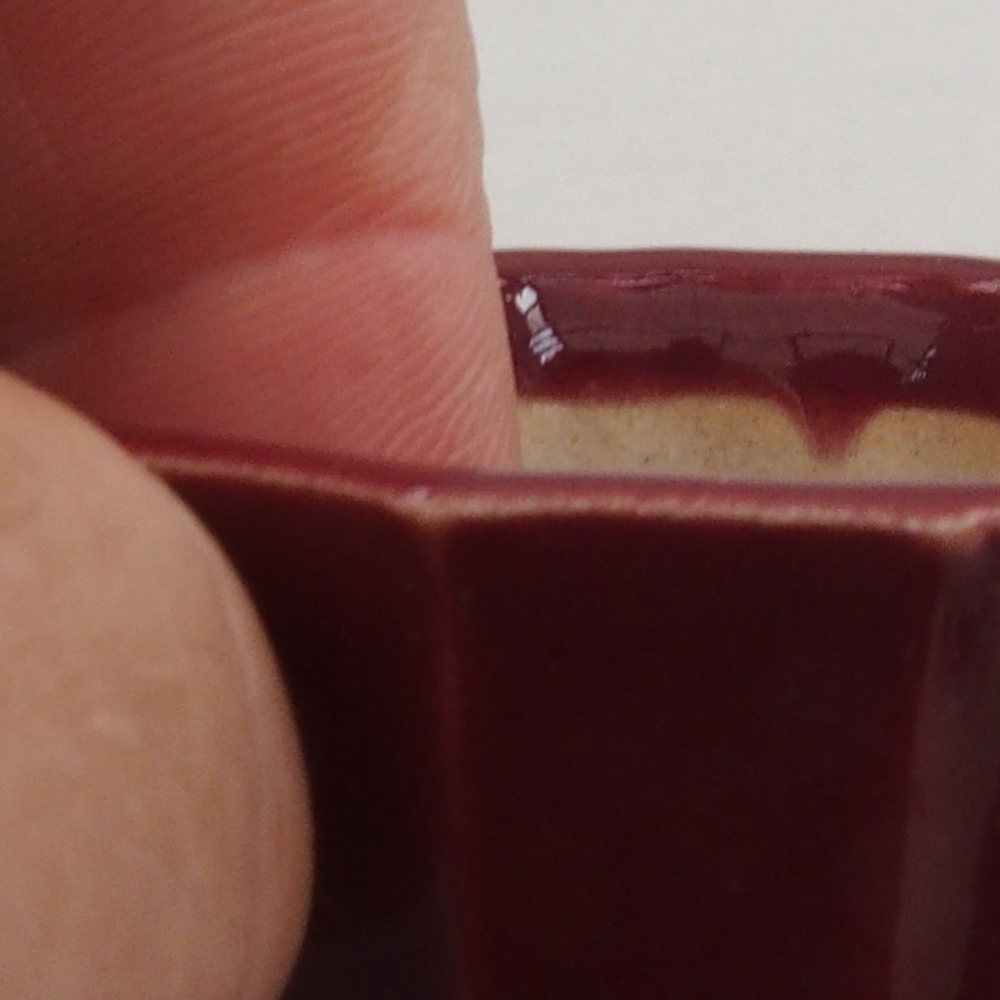 Mini miska bonsai 5 x 5 x 3 cm, kolor bordowy