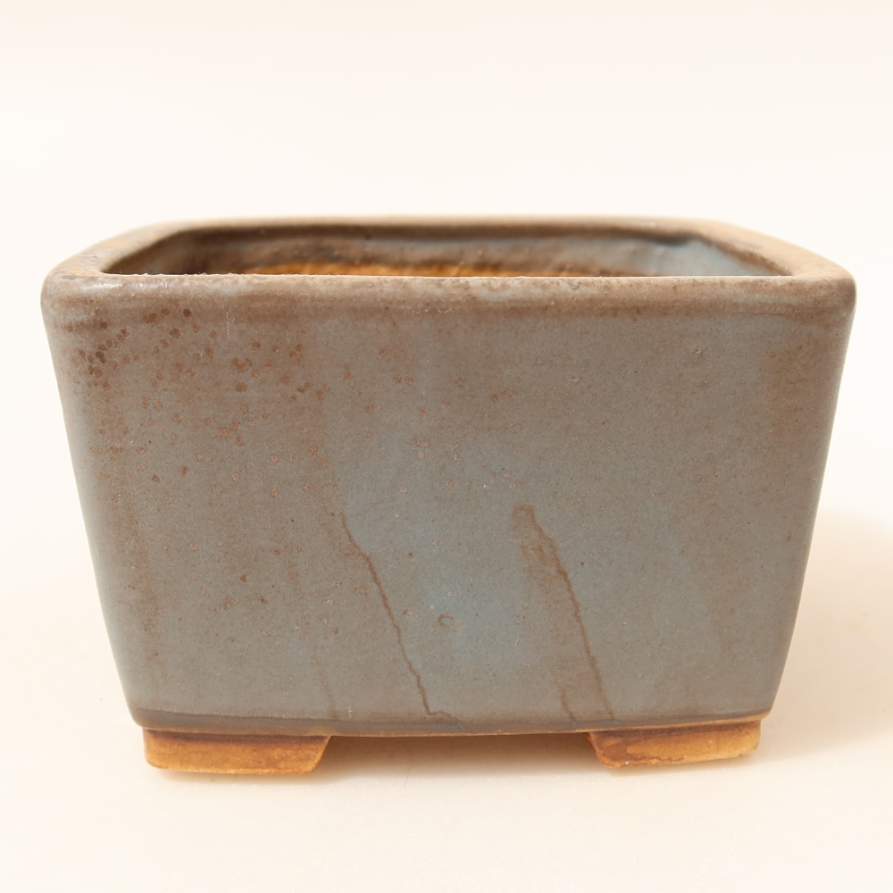 Ceramiczna miska do bonsai 10,5 x 10,5 x 7 cm, kolor niebieski