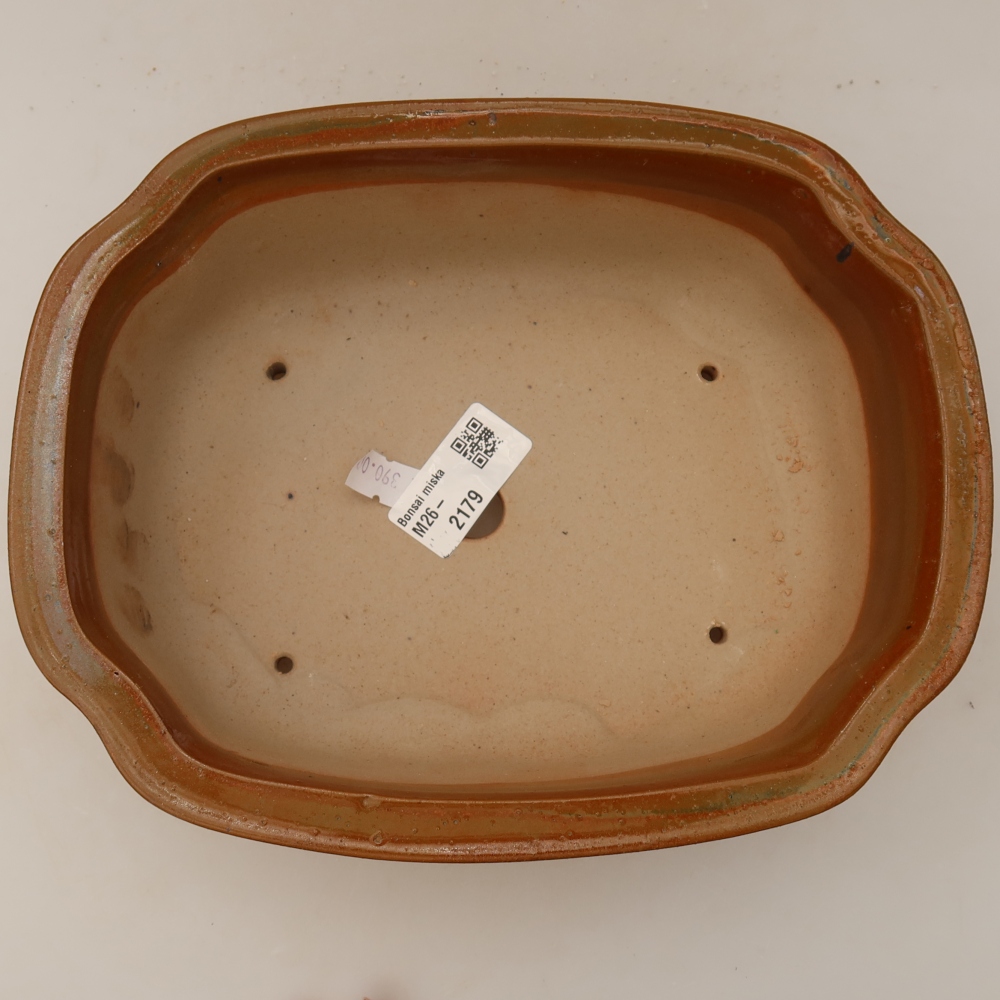 Ceramiczna miska do bonsai 22,5 x 17,5 x 7,5 cm, kolor brązowy