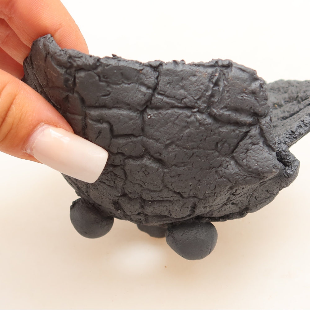Ceramiczna skorupa  11 x 11 x 7 cm, kolor metaliczny