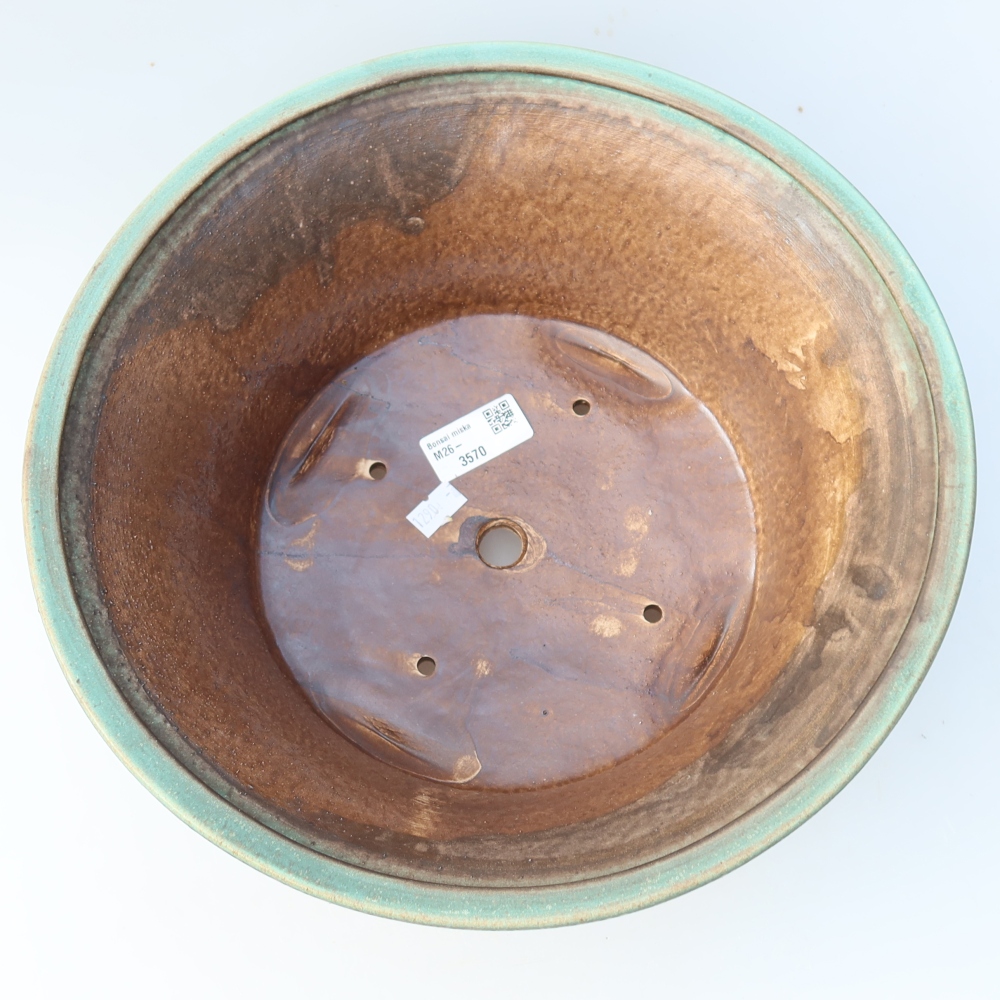 Ceramiczna miska do bonsai 29 x 29 x 12,5 cm, kolor zielony