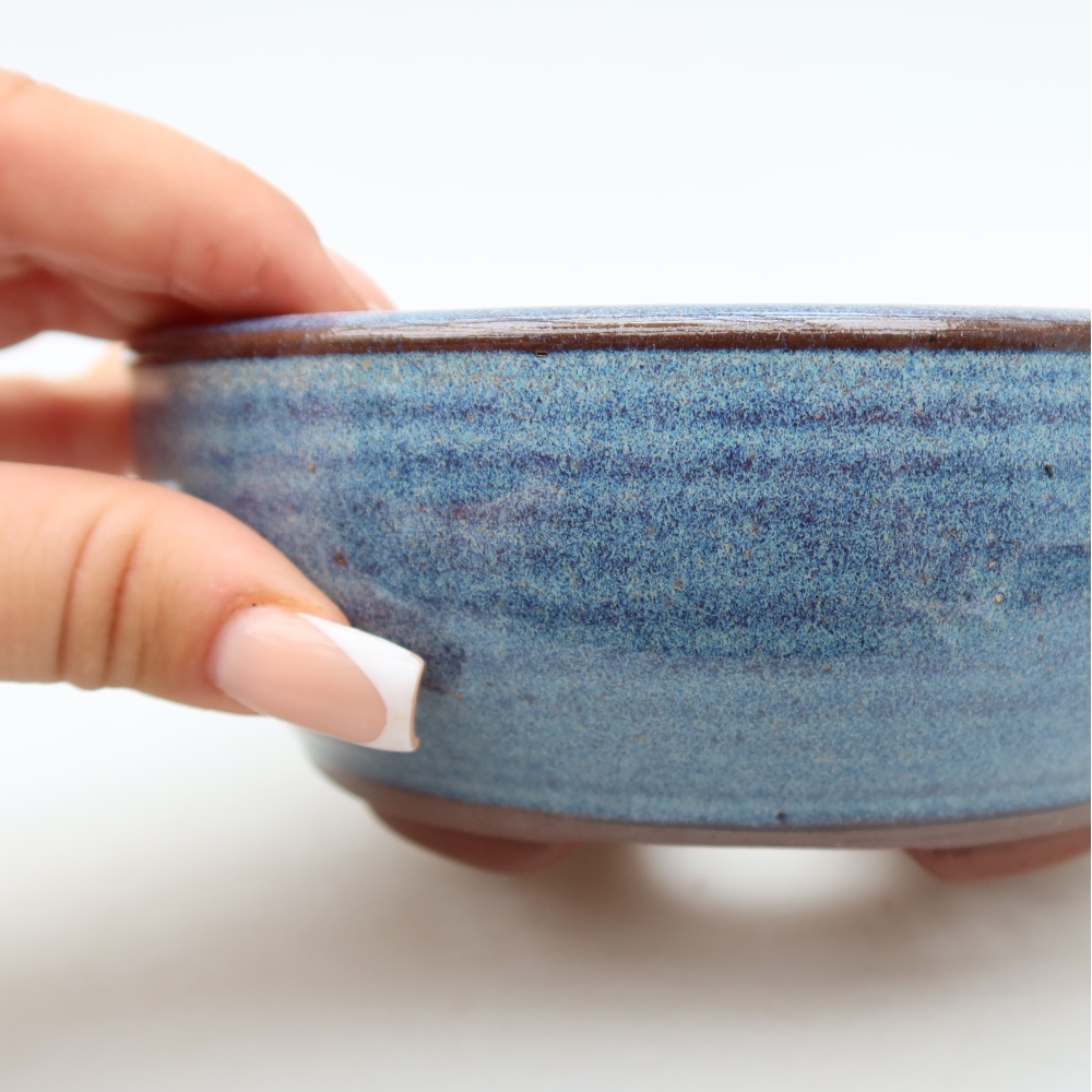 Ceramiczna miska do bonsai 15 x 15 x 5,5 cm, kolor niebieski