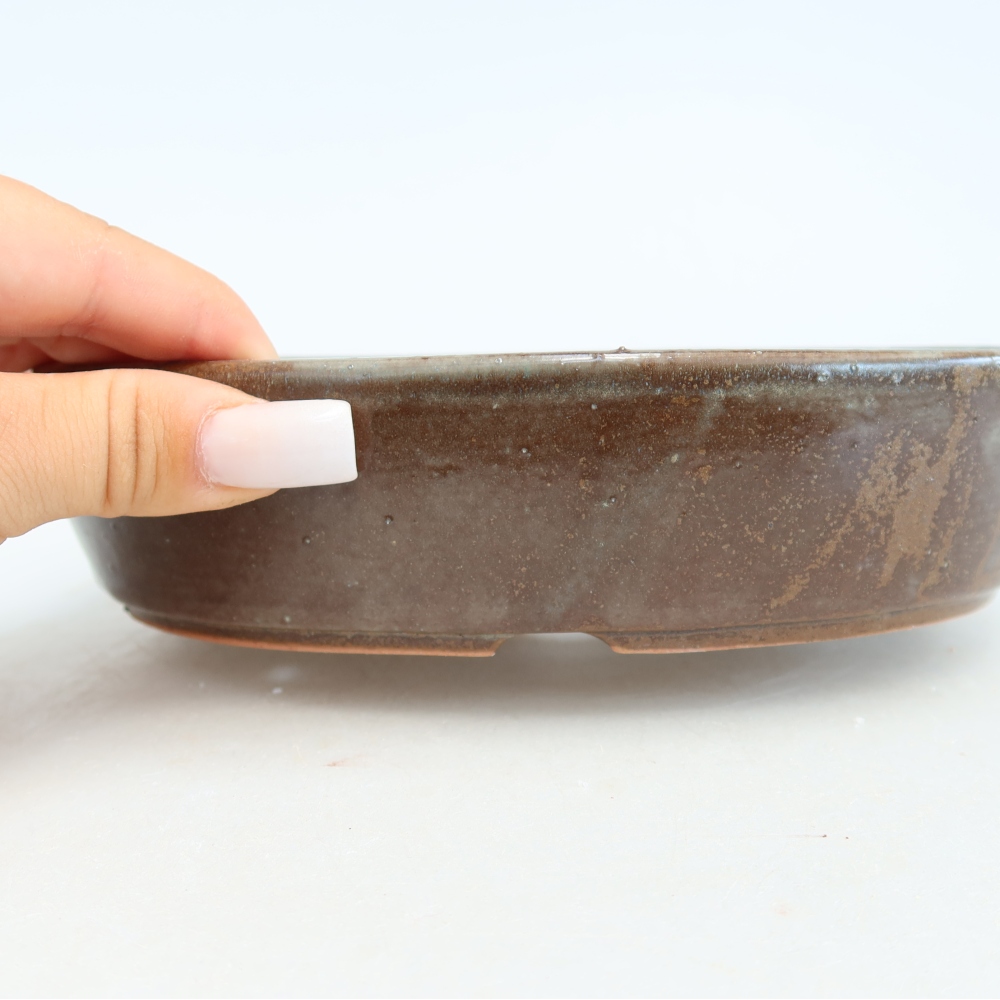 Ceramiczna miska do bonsai 18,5 x 13,5 x 4,5 cm, brązowa