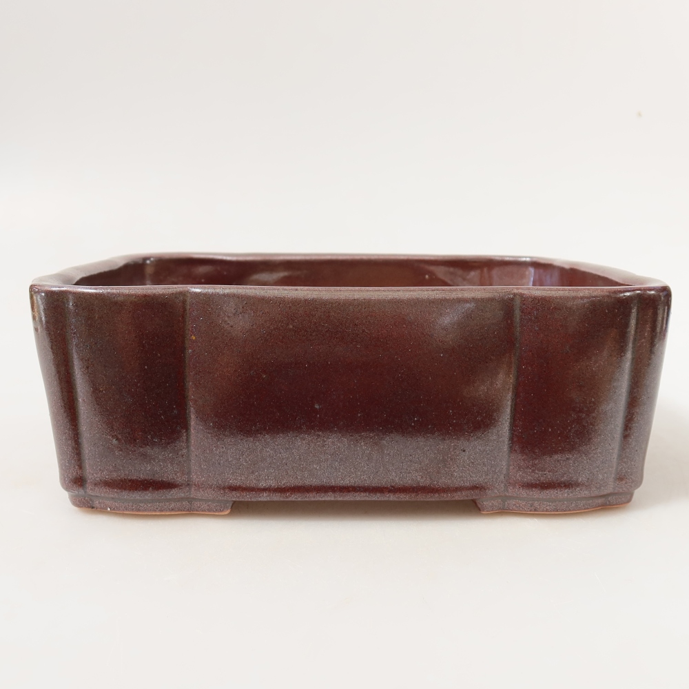 Ceramiczna miska do bonsai 20,5 x 17,5 x 7 cm, kolor brązowy