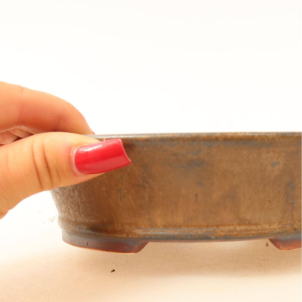 Ceramiczna miska do bonsai 17,5 x 16,5 x 4,5 cm, kolor brązowy