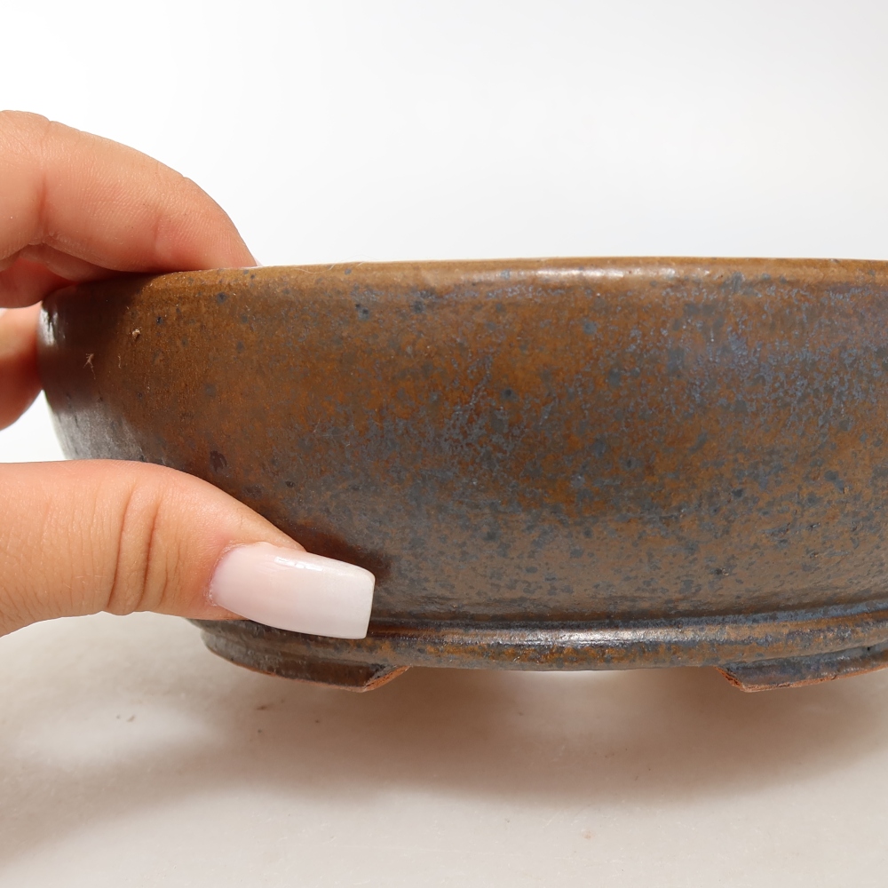 Ceramiczna miska do bonsai 19 x 19 x 7 cm, kolor szary