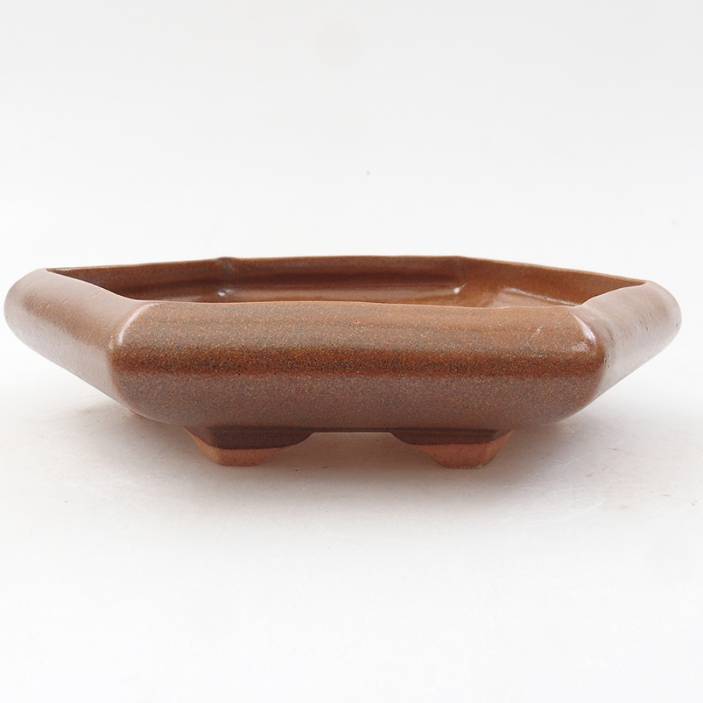 Ceramiczna miska bonsai 17 x 15 x 4 cm, kolor brązowy