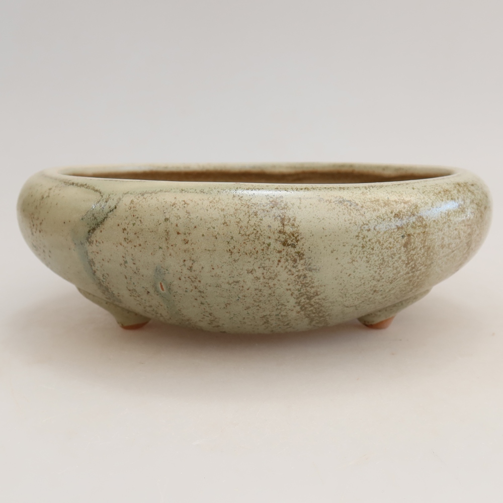 Ceramiczna miska do bonsai 20,5 x 20,5 x 7 cm, kolor zielony