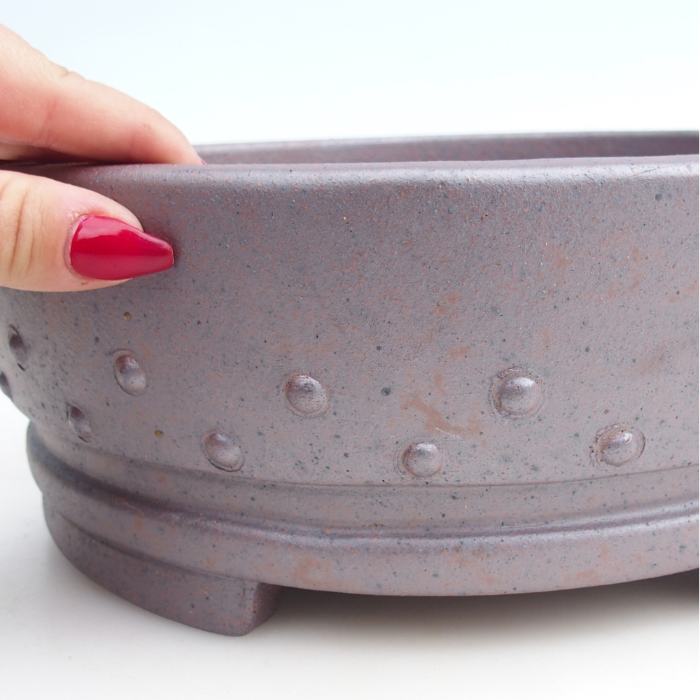 Ceramiczna miska do bonsai 25,5 x 25,5 x 9,5 cm, kolor metaliczny
