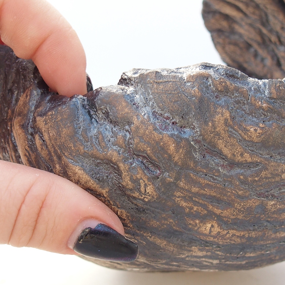 Ceramiczna muszla 13 x 12,5 x 12,5 cm, kolor brązowy