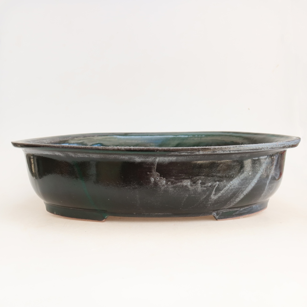 Ceramiczna miska do bonsai 36 x 28,5 x 8,5 cm, kolor zielony