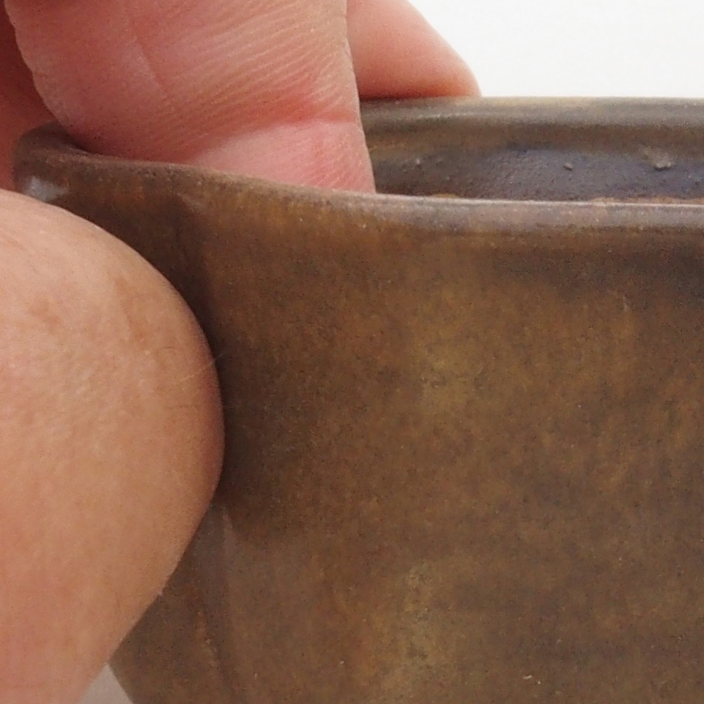 Ceramiczna miska do bonsai 7,5 x 7 x 3,5 cm, kolor brązowy