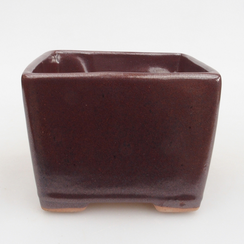 Ceramiczna miska bonsai 11 x 11 x 8,5 cm, kolor brązowy