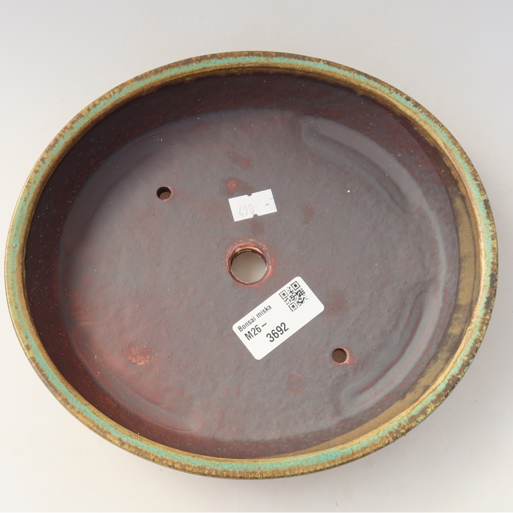 Ceramiczna miska do bonsai 21 x 19 x 4,5 cm, zielona