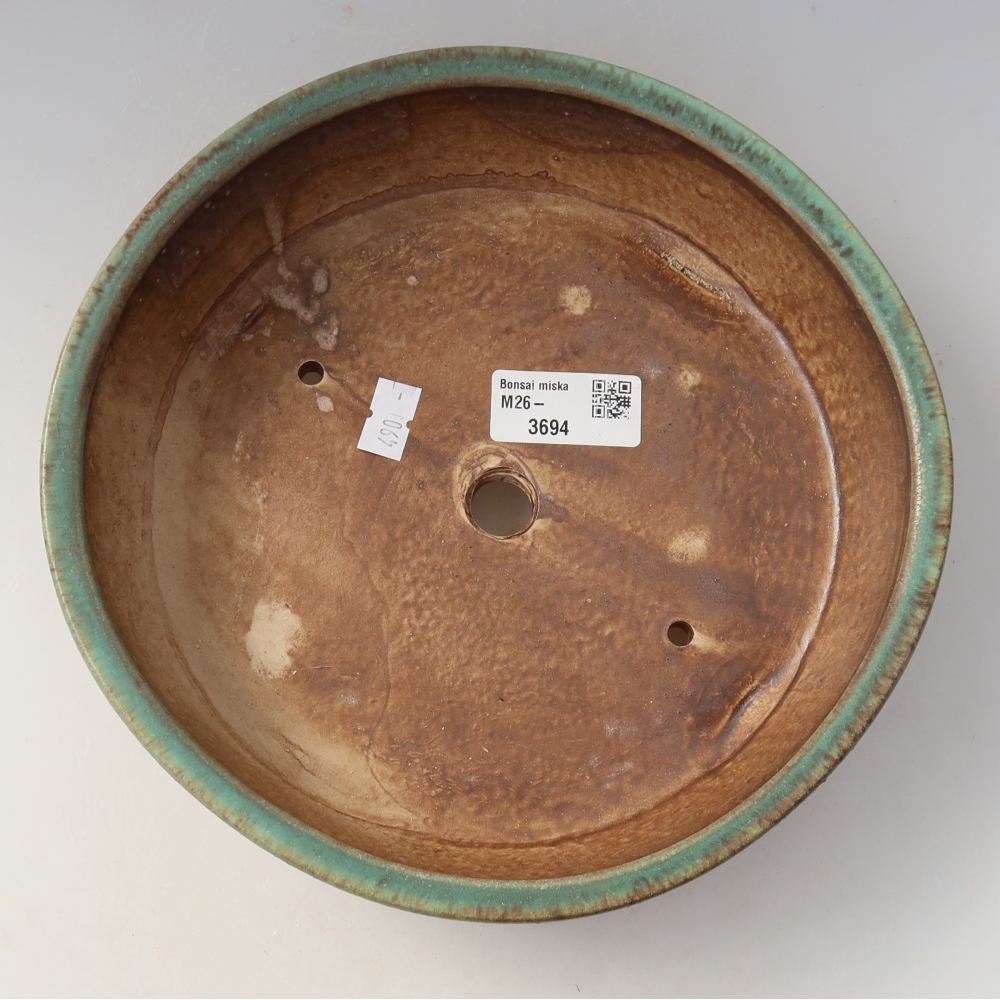 Ceramiczna miska do bonsai 21,5 x 21,5 x 6 cm, zielona