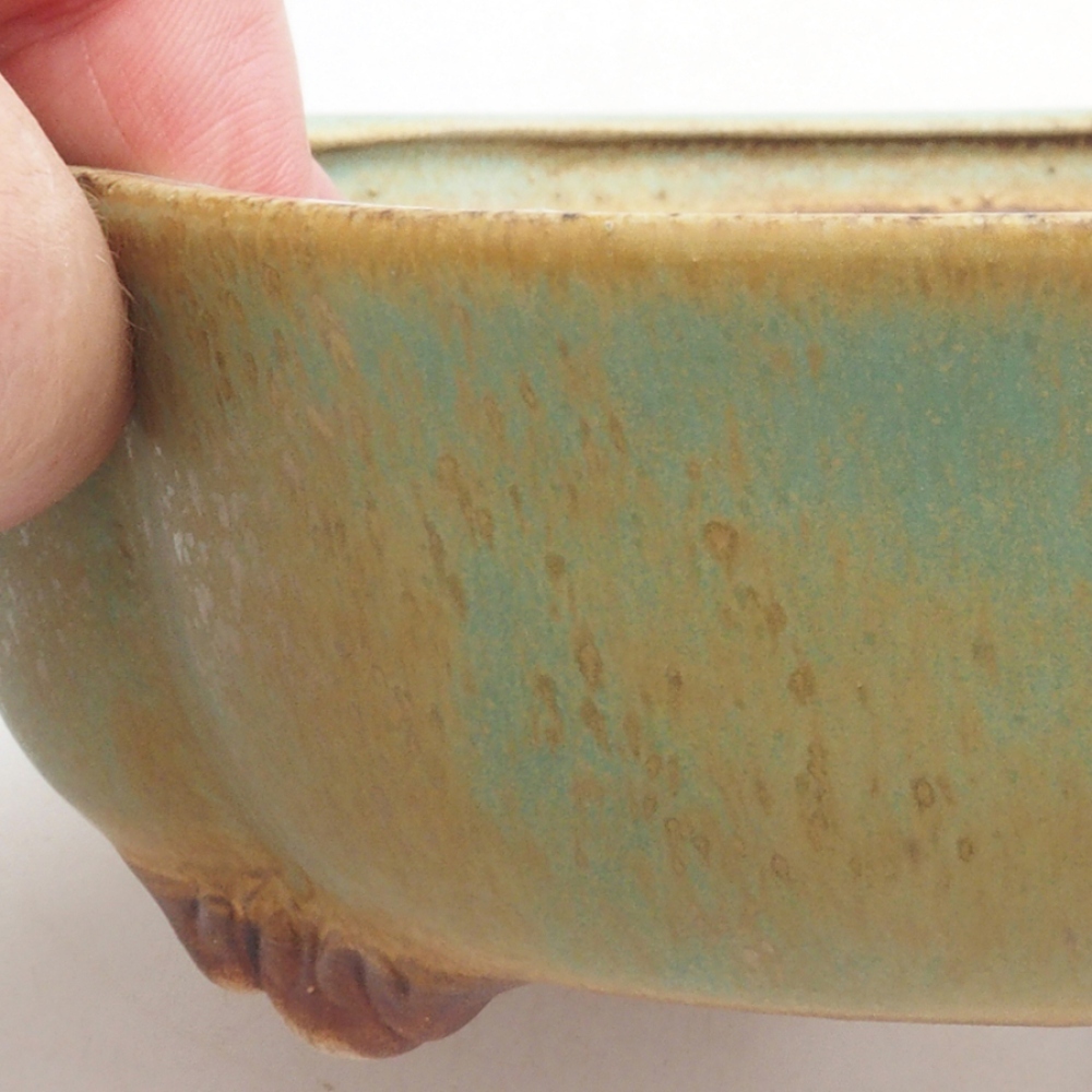 Ceramiczna miska do bonsai 16,5 x 15 x 5,5 cm, kolor zielony