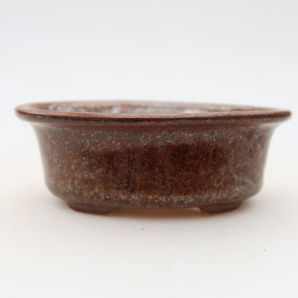 Ceramiczna miseczka do bonsai 9,5 x 6,5 x 3 cm, kolor brązowy