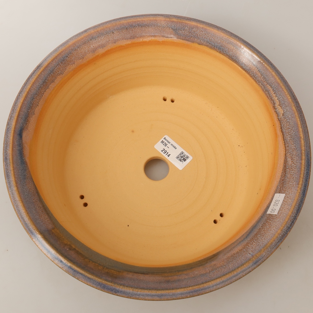 Ceramiczna miska do bonsai 28,5 x 28,5 x 9,5 cm, kolor niebieski