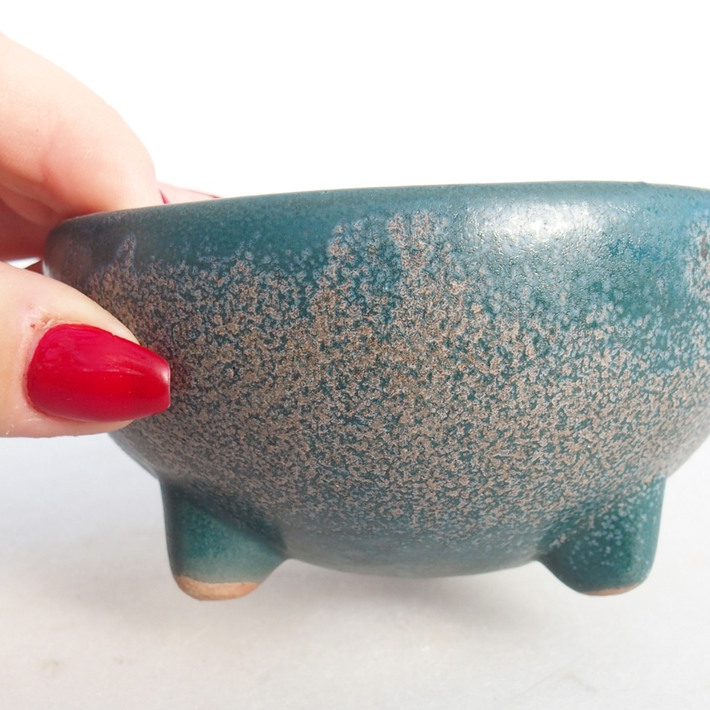 Ceramiczna miska do bonsai 10 x 10 x 5 cm, kolor niebieski