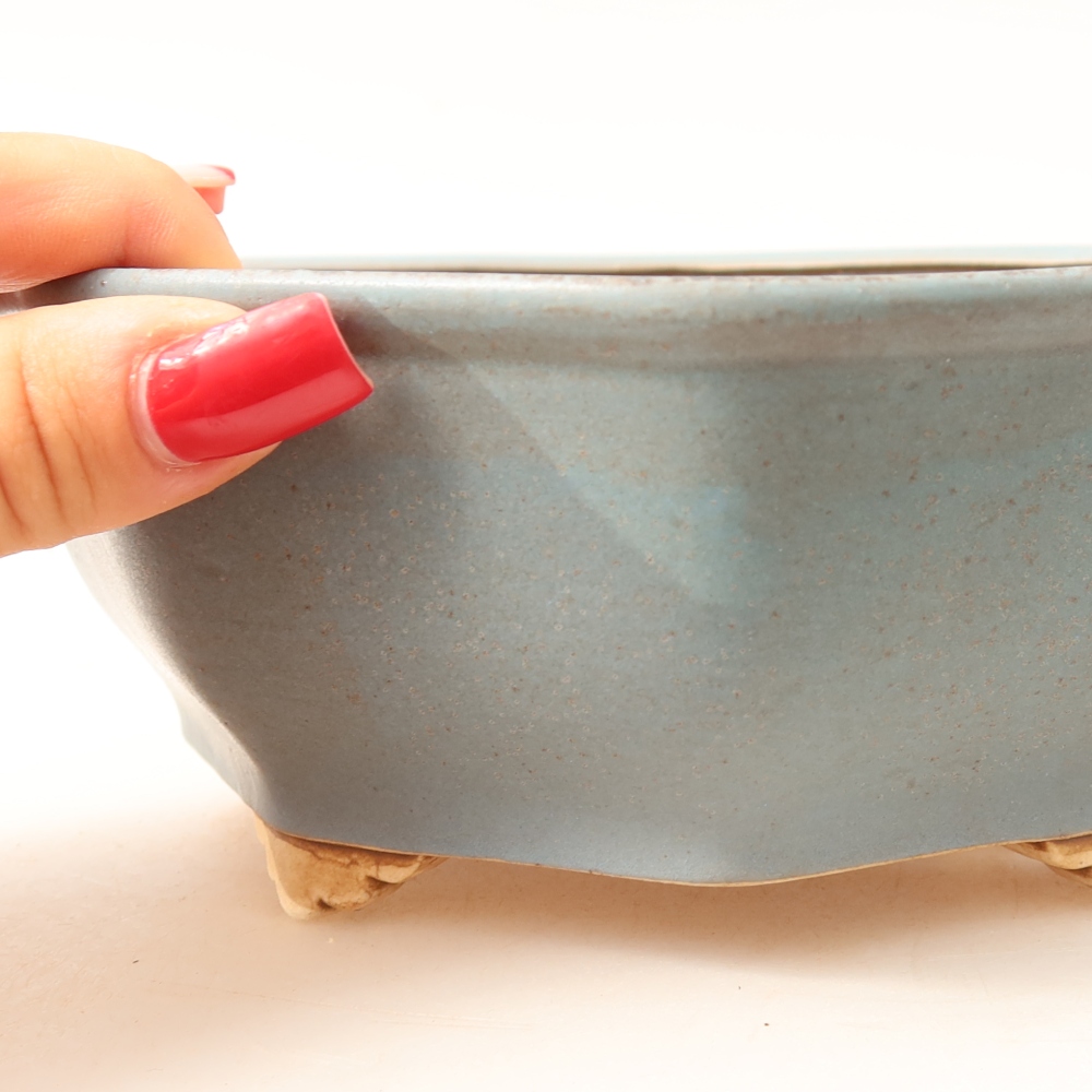 Ceramiczna miska do bonsai 17 x 16 x 6,5 cm, kolor niebieski